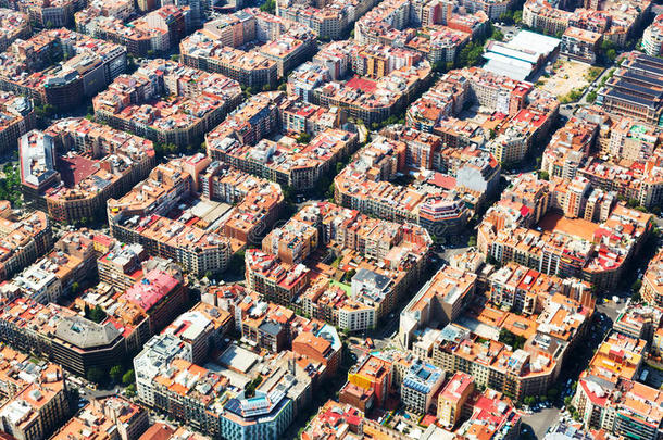 艾克斯普住宅<strong>小区</strong>的鸟瞰图。 巴塞罗那