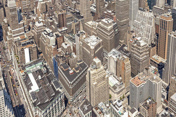 纽约曼哈顿市区鸟瞰图。
