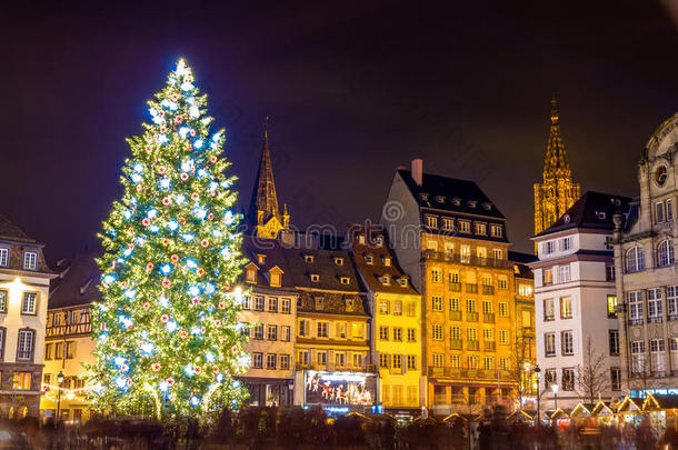圣诞之都斯特拉斯堡的圣诞树