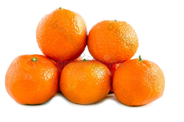一组橘子或橘子水果