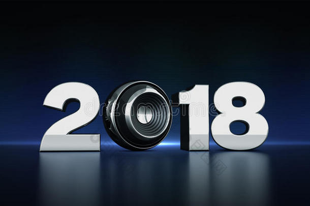 2018年文本与球体扬声器3D