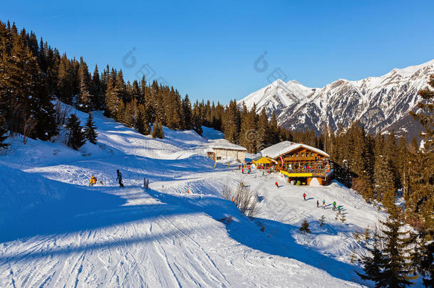 奥地利巴德加斯坦山地滑雪度假村咖啡厅