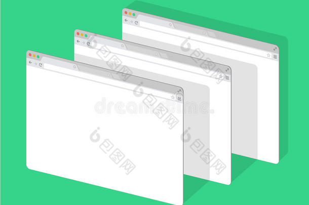 网页简单设置浏览器窗口白色，绿色背景，平面，透视