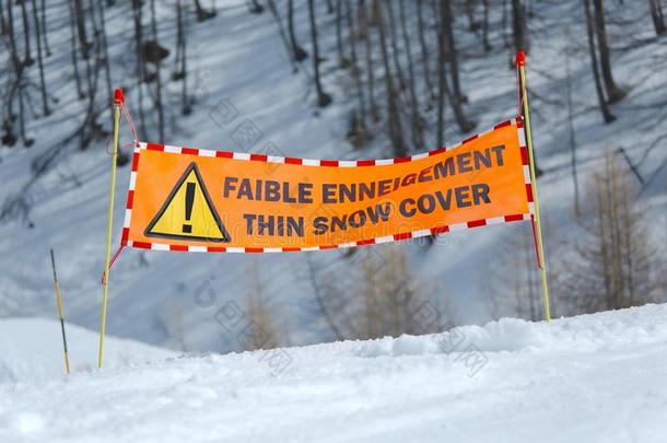 滑雪警示牌