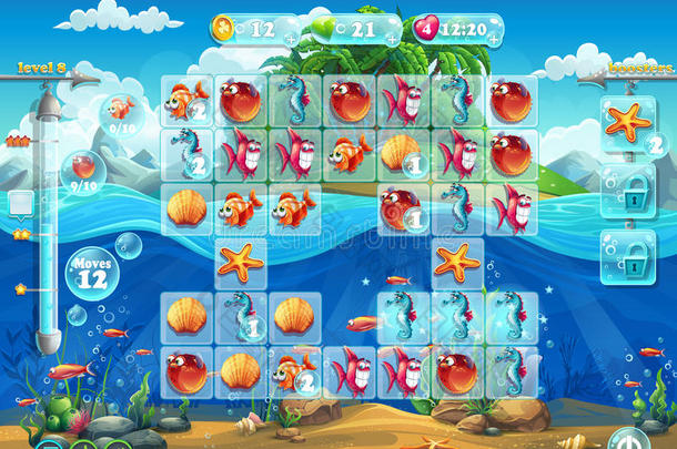 鱼世界-游戏场的电脑游戏或网页设计
