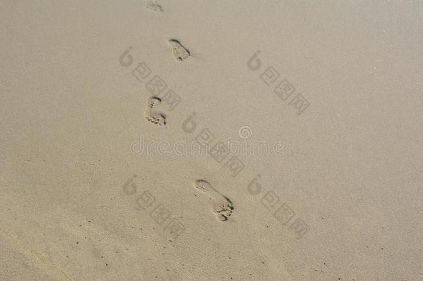 海滩美丽的脚脚步声形象
