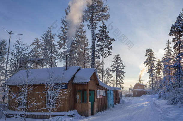 冬季景观与房屋