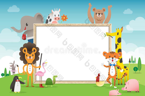 动物卡通框架边框模板与白板