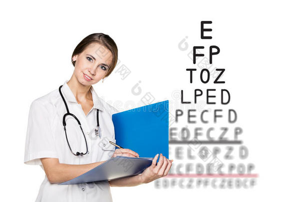 医生记录结果视力测试