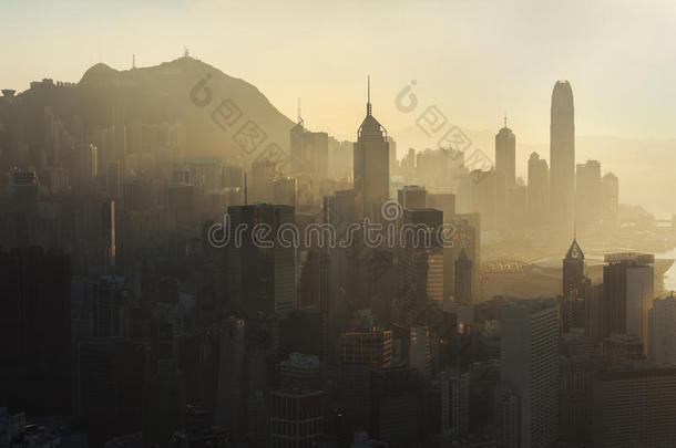 香港岛上空的空气污染