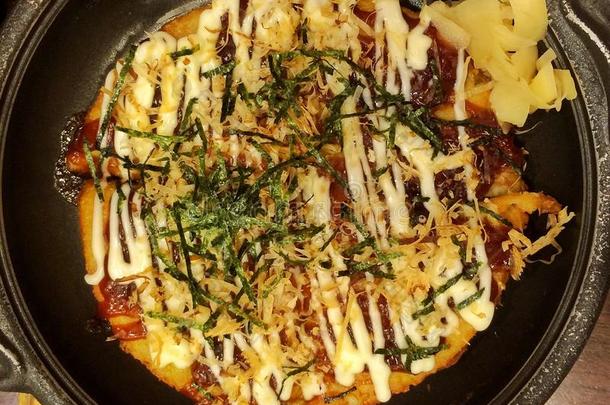 美味的食物日本人披萨onokomiyaki