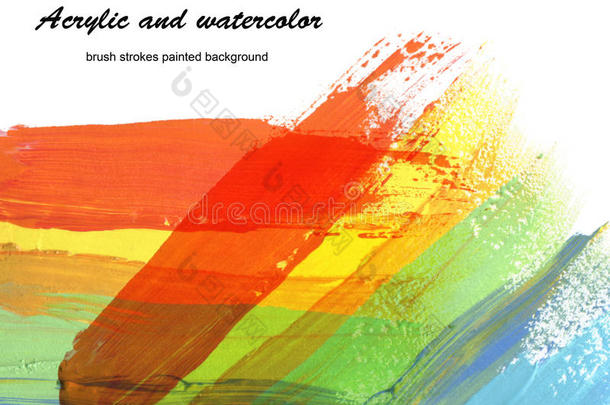 抽象丙烯酸和水彩笔触画背景
