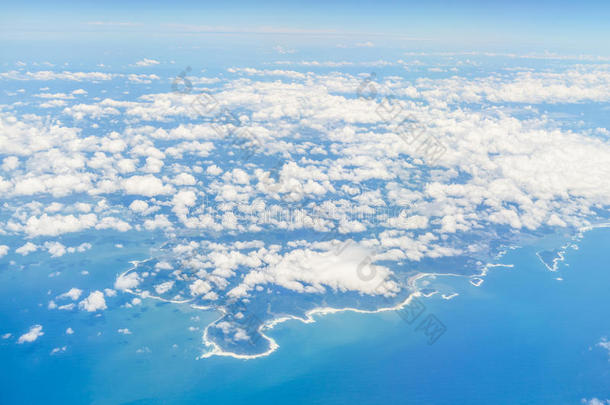 日本宫崎骏飞机的空中视图