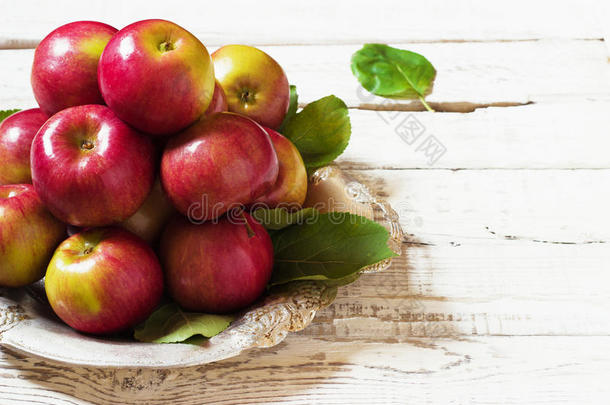 苹果的新鲜收获。自然水果的概念。