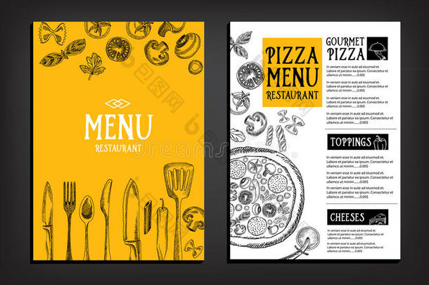 <strong>咖啡菜单</strong>餐厅小册子。食品设计模板。