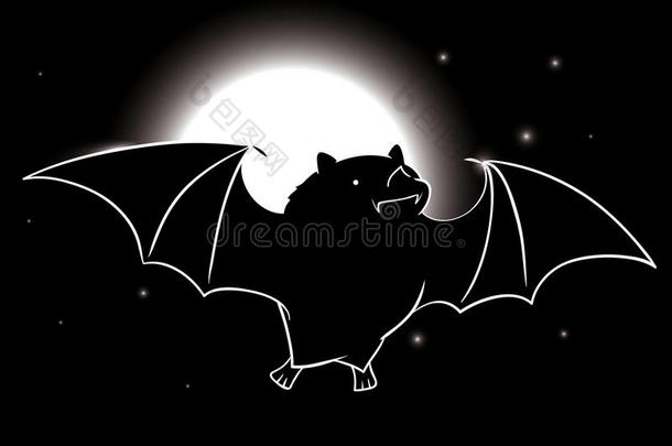 蝙蝠在一个繁星满天的夜晚飞行