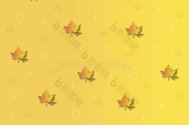 加拿大标志黄色和橙色叶子打印