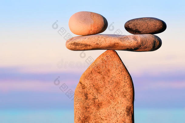 精确平衡平衡的海滩概念