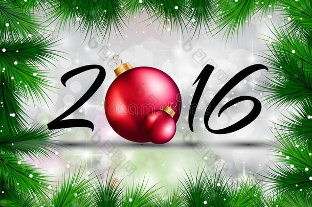 2016年圣诞节和新年快乐派对传单