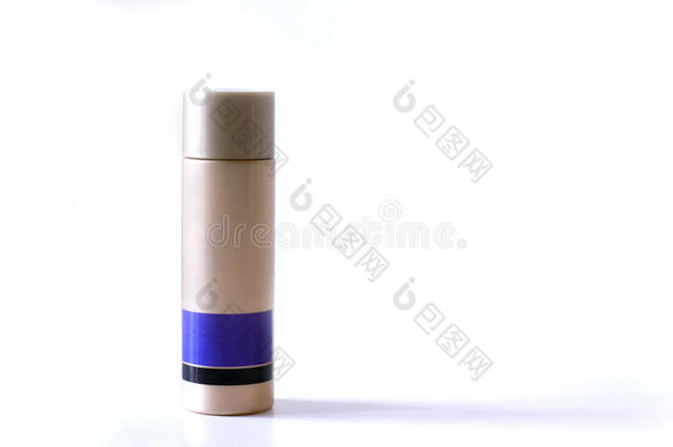 金棕色和紫色塑料瓶用于美容霜分离