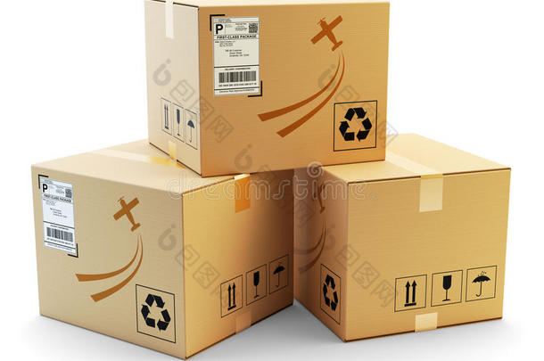 全球包裹交付和包裹运输概念
