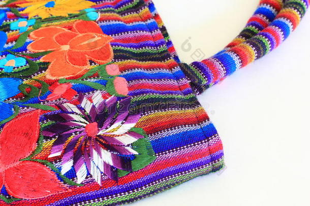 关闭墨西哥花卉刺绣手提包