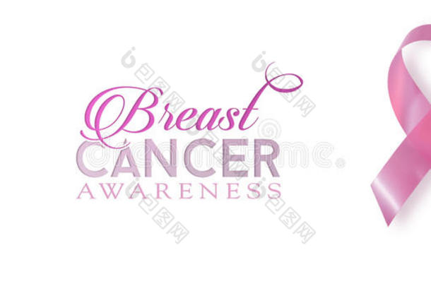 乳腺癌意识丝带横幅背景