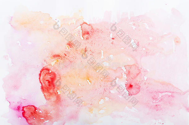 抽象水彩水彩手绘红色水滴