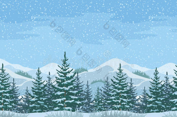 蓝色圣诞节气候寒冷的针叶树