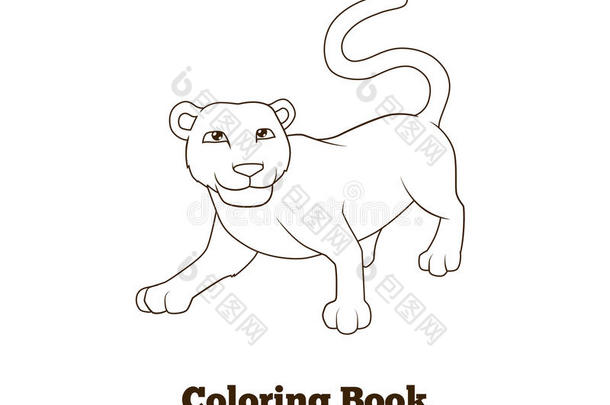 着色书黑豹非洲动物卡通