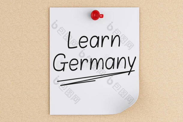 三维学习德国，文字在后-它在软木。