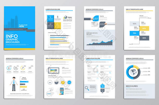 企业小册子的商业信息图表元素