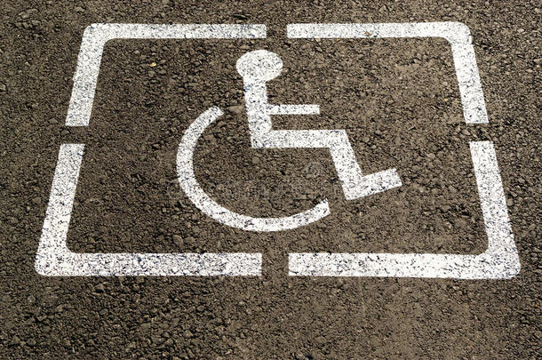 残疾人停车位油漆标志