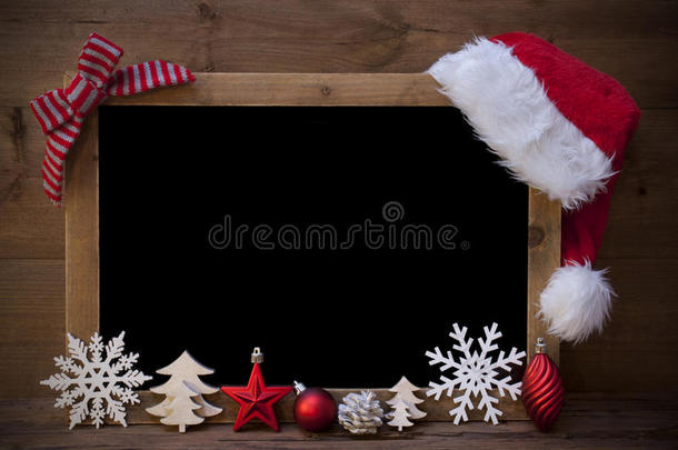 圣诞黑板，圣诞帽，复制空间，红色循环