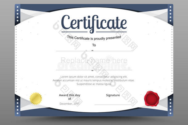 优雅的证书模板。 商业证书正式主题。