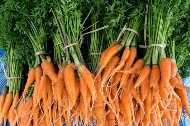 胡萝卜在市场<strong>上新</strong>鲜和有机蔬菜