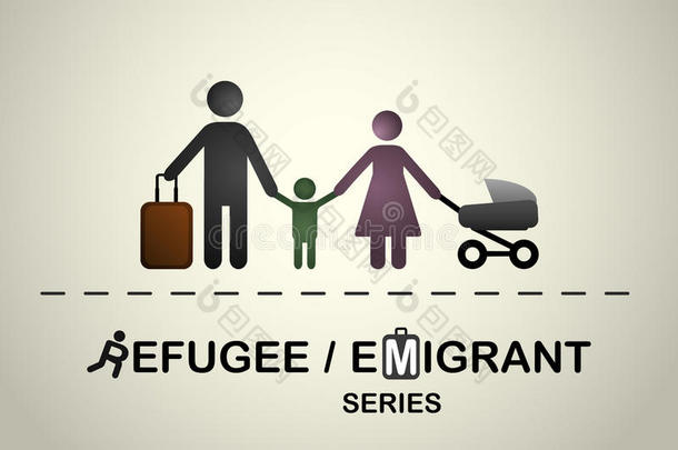移民/难民家庭。 移民/难民系列。