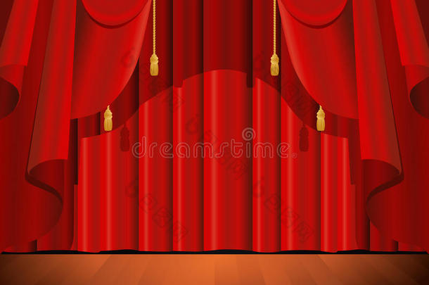 红色舞台幕布
