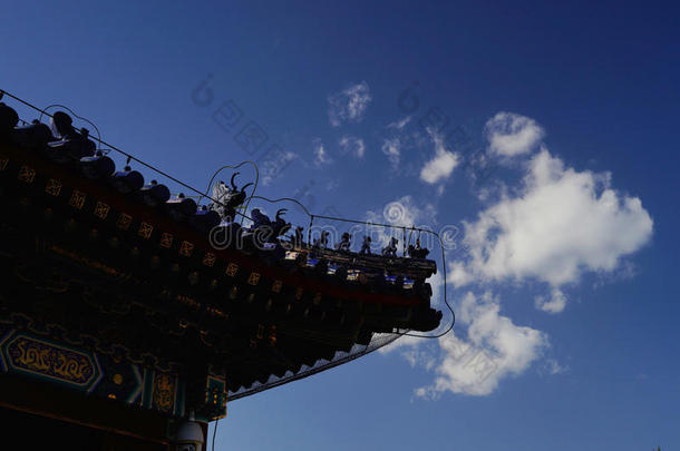 古代的建筑学北京蓝天禁食的
