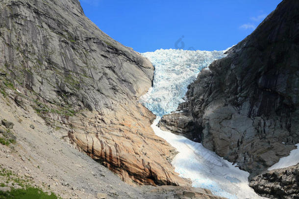 挪威山区的冰川
