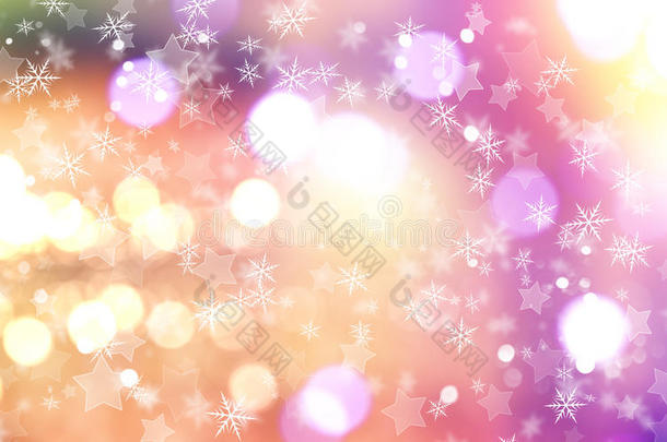 雪花和星星的圣诞背景