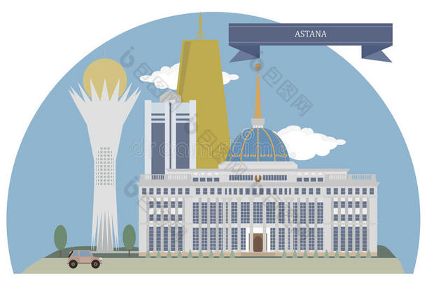 哈萨克斯坦首都阿斯塔纳。名胜古迹
