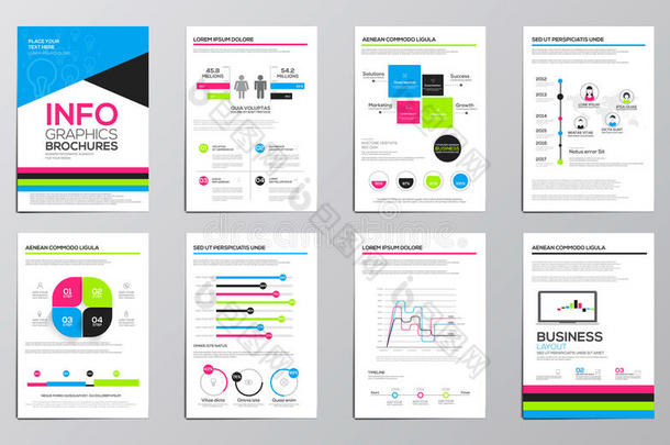 企业小册子的商业信息图表元素