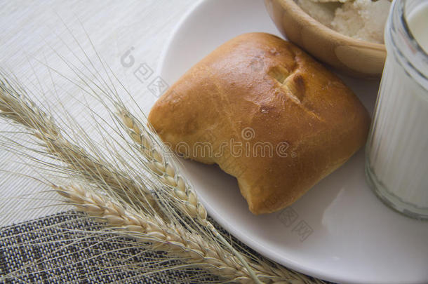 烤面包店面包面包屑早餐