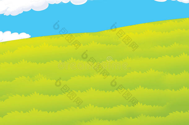 牧场的卡通背景-草