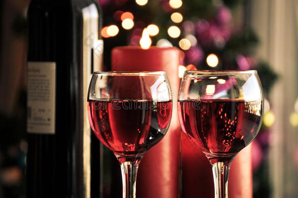 圣诞装饰红酒杯