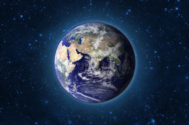 全球地球模型夜间。 美国宇航局提供的图像元素。
