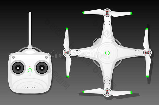 带有无线电控制器的无人机