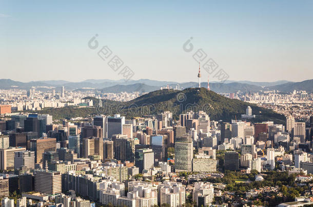 韩国首都首尔的鸟瞰