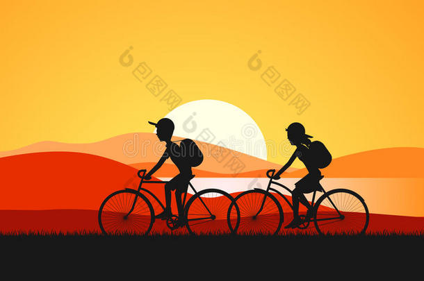 循环旅游夏季日落插图